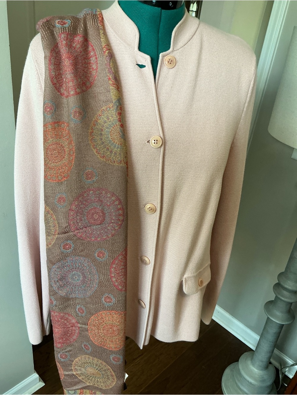 Classic Light Pink Women’s Button Front Coat